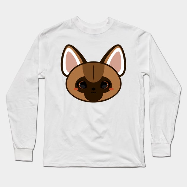Cute Striped Hyena Long Sleeve T-Shirt by alien3287